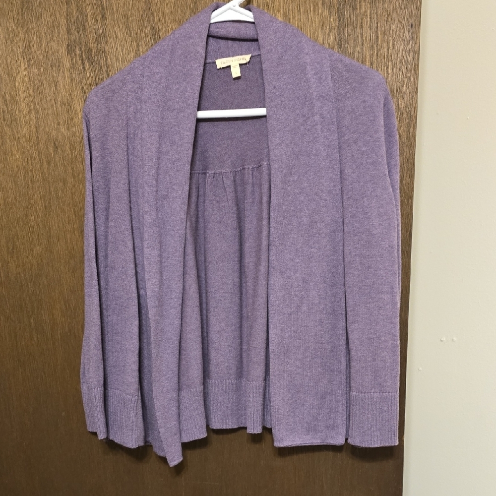 Eileen Fisher Lavender Open Front Cardigan